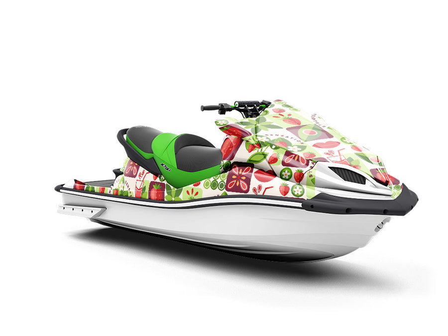 Strawberry Jam Mosaic Jet Ski Vinyl Customized Wrap