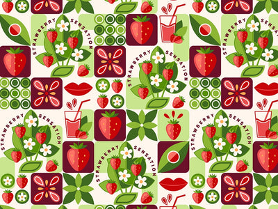Strawberry Jam Mosaic Vinyl Wrap Pattern~Rwraps Series 914 Digitally Printed Vinyl Wrap~0