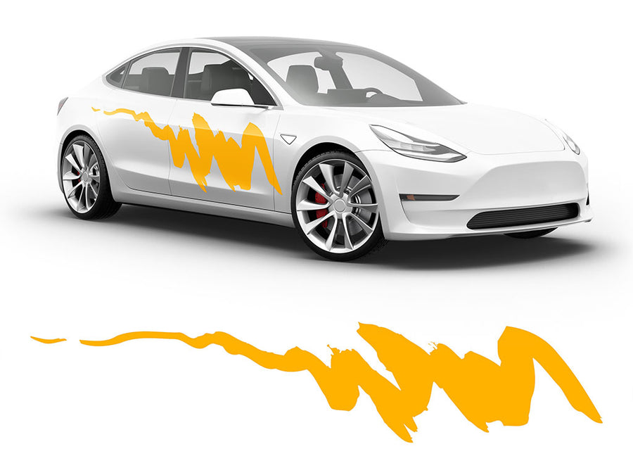 3M Sunflower Yellow Streaks Body Graphic~Full Side Auto Decal Kit~0