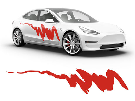 3M Light Red Streaks Body Graphic~Full Side Auto Decal Kit~0