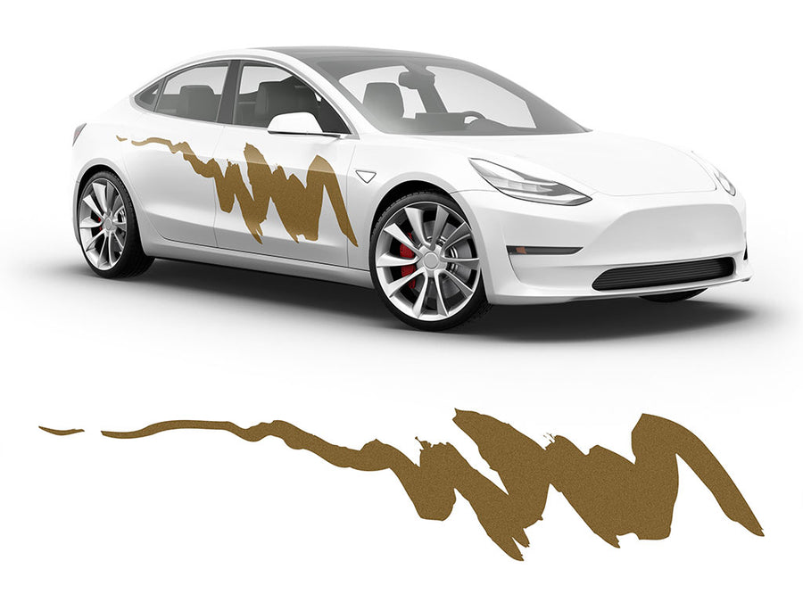 3M Gold Streaks Body Graphic~Full Side Auto Decal Kit~0