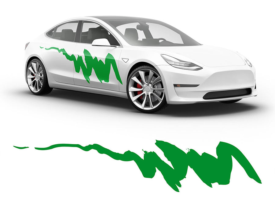 3M Bright Green Streaks Body Graphic~Full Side Auto Decal Kit~0