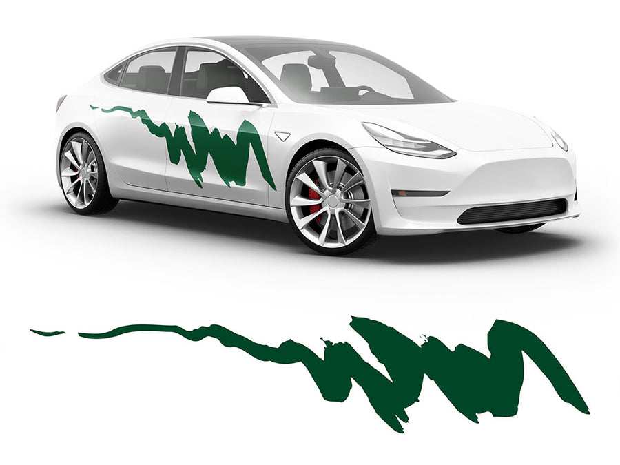 3M Dark Green Streaks Body Graphic~Full Side Auto Decal Kit~0