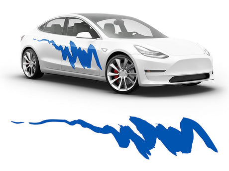 3M Azure Blue Streaks Body Graphic~Full Side Auto Decal Kit~0