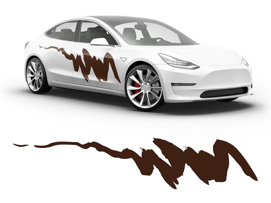 3M Brown Streaks Body Graphic~Full Side Auto Decal Kit~0