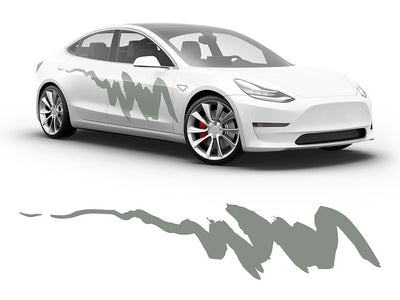 3M Light Gray Streaks Body Graphic~Full Side Auto Decal Kit~0
