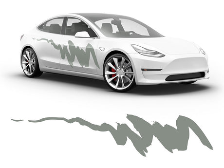 3M Light Gray Streaks Body Graphic~Full Side Auto Decal Kit~0
