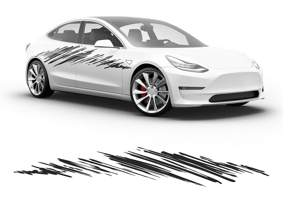 3M Matte Black Street Chalk Body Graphic~Full Side Auto Decal Kit~0