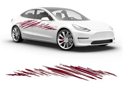 3M Burgundy Street Chalk Body Graphic~Full Side Auto Decal Kit~0