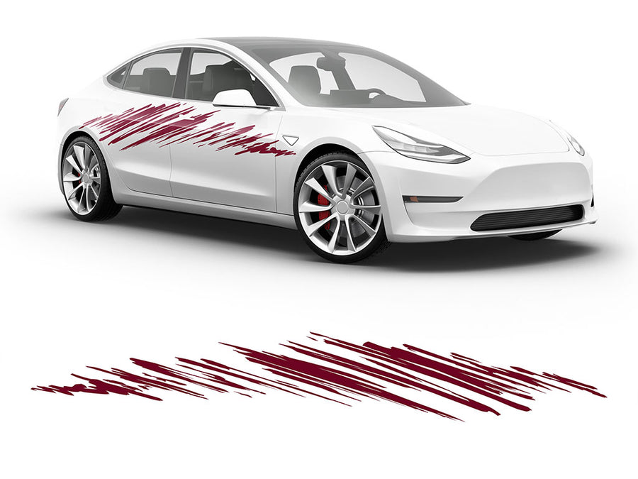 3M Burgundy Street Chalk Body Graphic~Full Side Auto Decal Kit~0