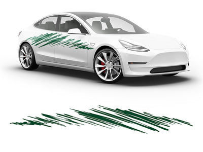 3M Dark Green Street Chalk Body Graphic~Full Side Auto Decal Kit~0