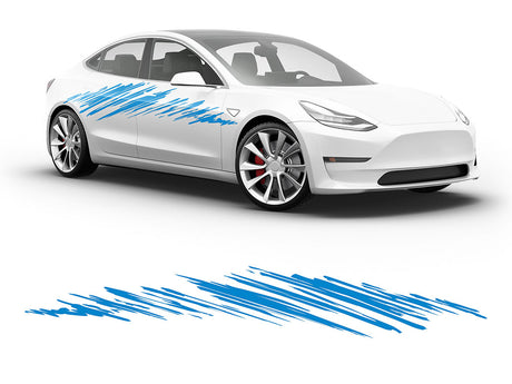 3M Light Blue Street Chalk Body Graphic~Full Side Auto Decal Kit~0