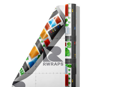 Strip Mall Cityscape Wrap Film Sheets~Rwraps Series 914 Strip Mall Cityscape Scrolled Sheet~4
