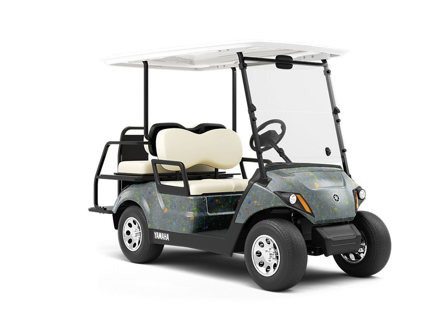 Strong Hand Paint Splatter Wrapped Golf Cart
