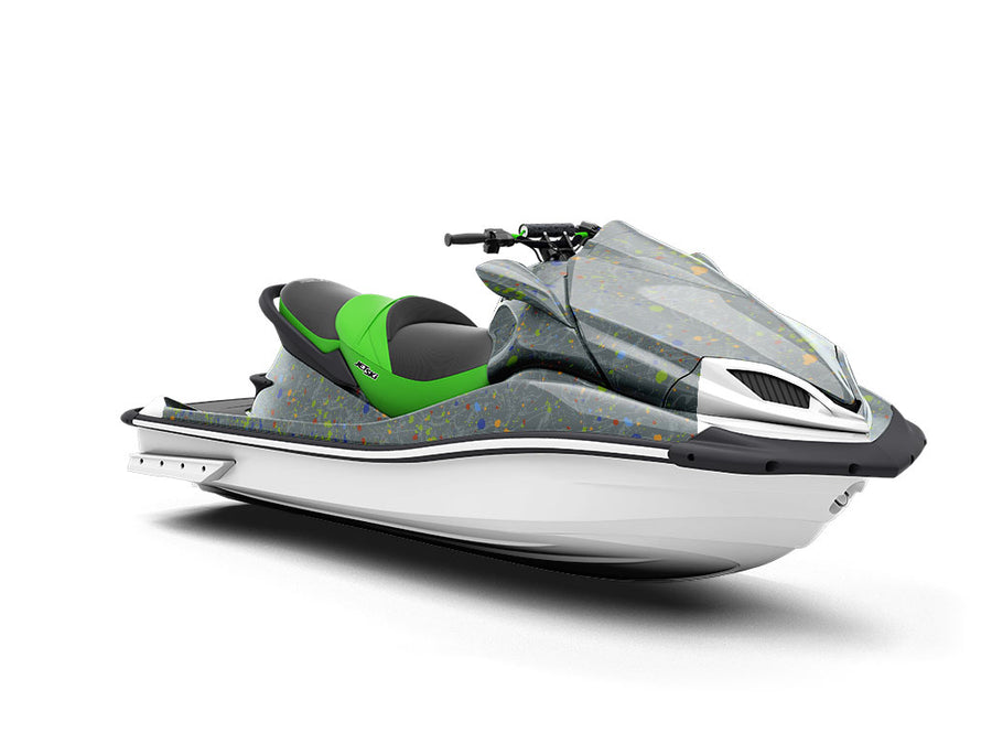 Strong Hand Paint Splatter Jet Ski Vinyl Customized Wrap