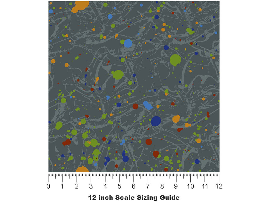 Strong Hand Paint Splatter Vinyl Film Pattern Size 12 inch Scale~Rwraps Strong Hand Paint Splatter Sizing Chart~2
