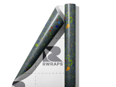 Strong Hand Paint Splatter Wrap Film Sheets~Rwraps Series 914 Strong Hand Paint Splatter Scrolled Sheet~3