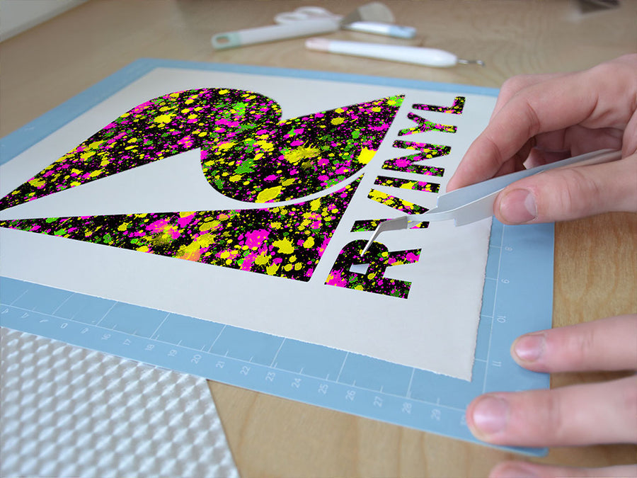 studio floor paint splatter Easy Weed Craft Vinyl