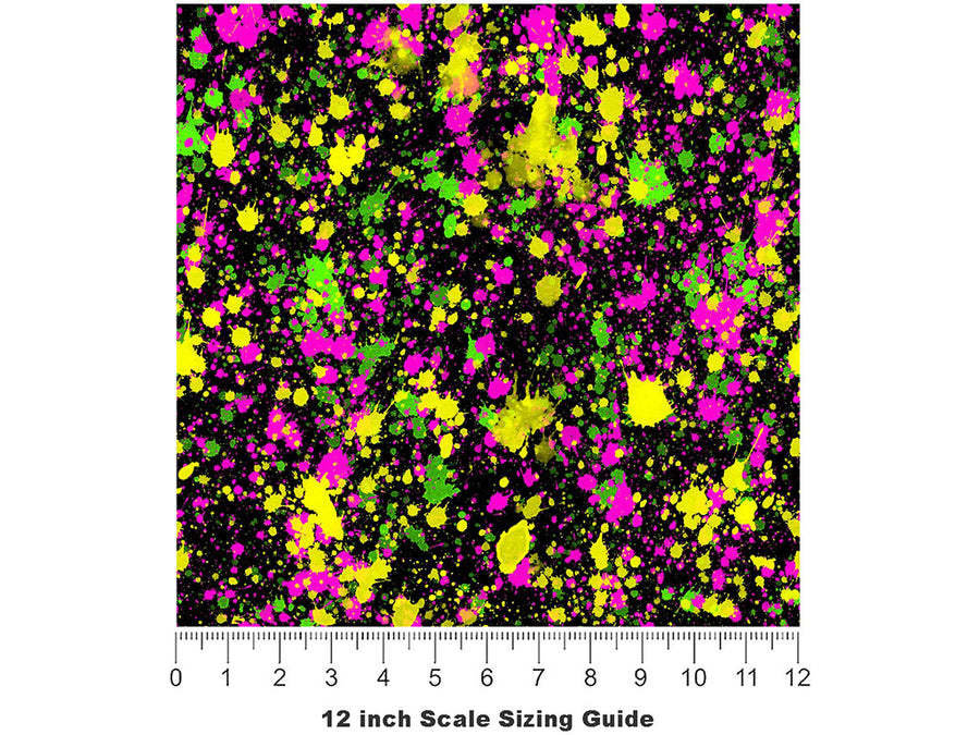 Studio Floor Paint Splatter Vinyl Film Pattern Size 12 inch Scale~Rwraps Studio Floor Paint Splatter Sizing Chart~2