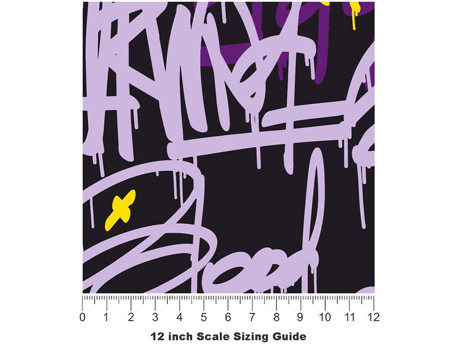 Style Queen Graffiti Vinyl Film Pattern Size 12 inch Scale~Rwraps Style Queen Graffiti Sizing Chart~3
