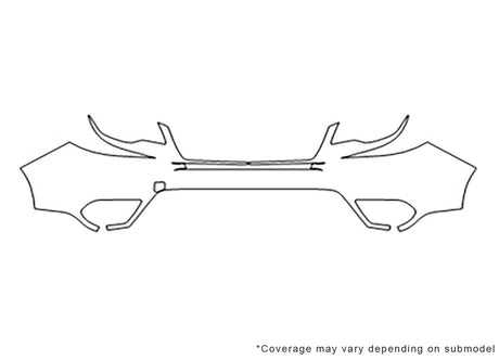 forester Avery Dennison Clear Bra Bumper Precut PPF Diagram