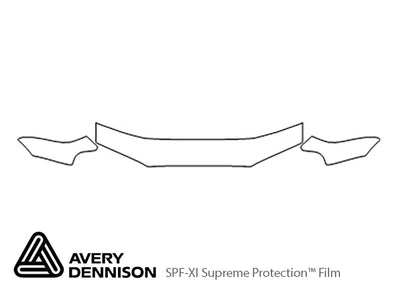 impreza Avery Dennison Clear Bra Hood Precut PPF Diagram