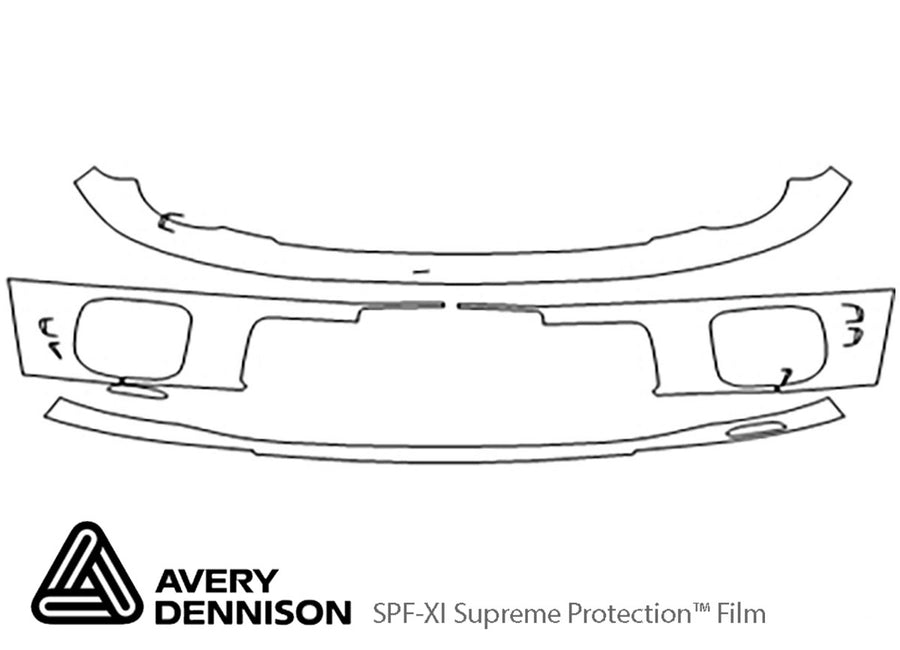 impreza Avery Dennison Clear Bra Bumper Precut PPF Diagram