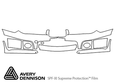 impreza Avery Dennison Clear Bra Bumper Precut PPF Diagram