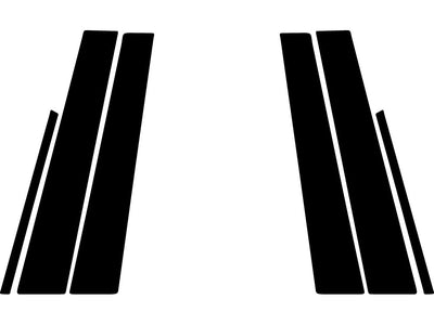 subaru legacy 2015-2019 Brushed Aluminum Black Pillar Trim Diagram