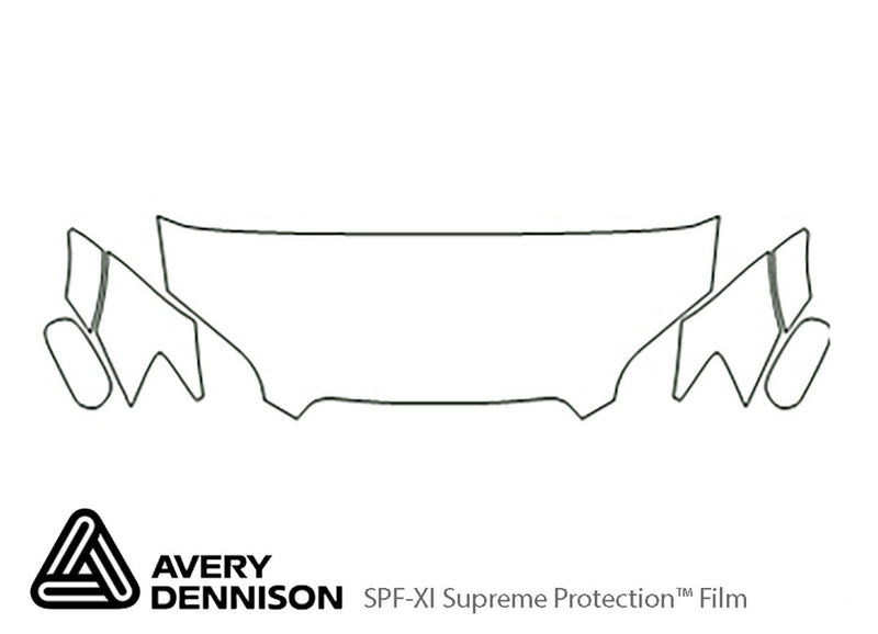 outback Avery Dennison Clear Bra Hood Precut PPF Diagram