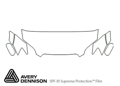 outback Avery Dennison Clear Bra Hood Precut PPF Diagram