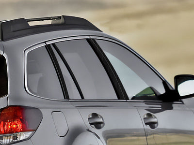 subaru outback 2010-2014 Brushed Aluminum Black Pillar Cover Diagram