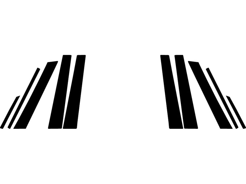 subaru outback 2015-2019 Brushed Aluminum Black Pillar Trim Diagram