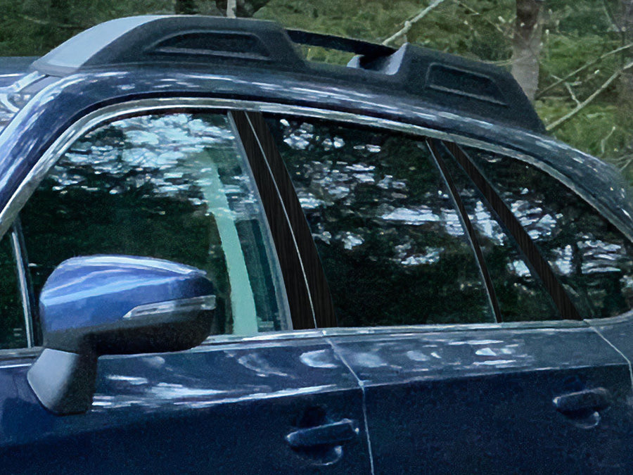 subaru outback 2015-2019 Brushed Aluminum Black Pillar Cover Diagram