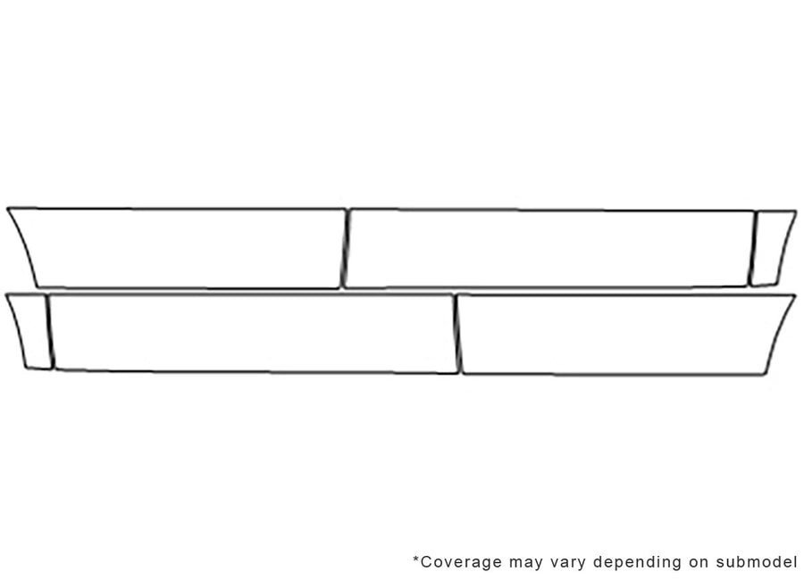 tribeca 3M Clear Bra Door Cup Precut PPF Diagram