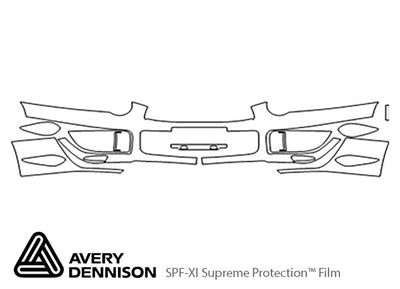 wrx Avery Dennison Clear Bra Bumper Precut PPF Diagram
