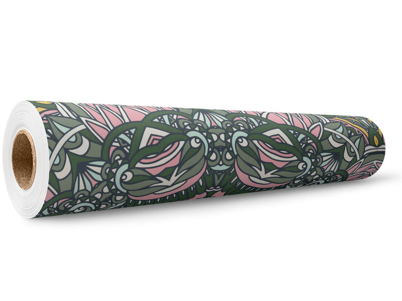 Subtle Sunshine Mandala Wrap Film Wholesale Roll~Rwraps Series 914 Digitally Printed Vinyl Roll~5