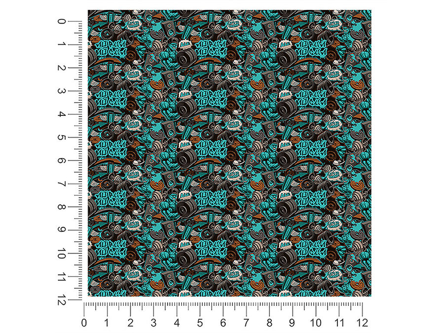 subway tunnels graffiti 1ft x 1ft Craft Sheets