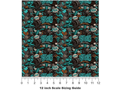 Subway Tunnels Graffiti Vinyl Film Pattern Size 12 inch Scale~Rwraps Subway Tunnels Graffiti Sizing Chart~2