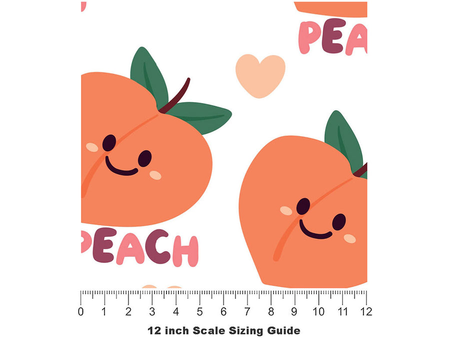 Such a Peach Fruit Vinyl Film Pattern Size 12 inch Scale~Rwraps Such a Peach Fruit Sizing Chart~2