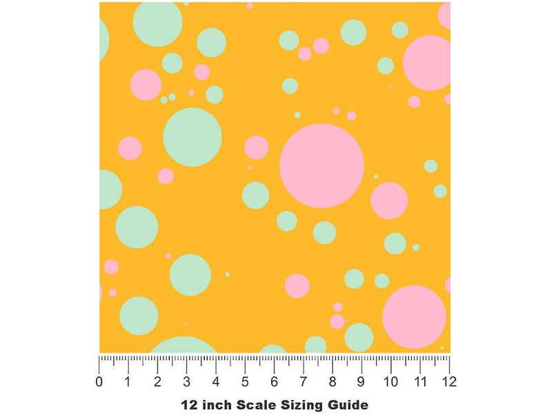 Sudden Sunshine Polka Dot Vinyl Film Pattern Size 12 inch Scale~Rwraps Sudden Sunshine Polka Dot Sizing Chart~2