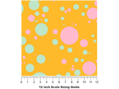 Sudden Sunshine Polka Dot Vinyl Film Pattern Size 12 inch Scale~Rwraps Sudden Sunshine Polka Dot Sizing Chart~2