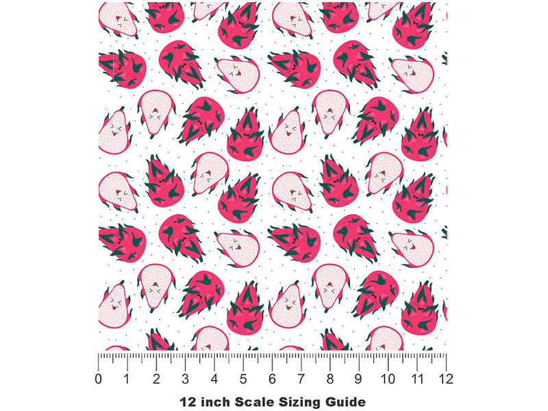 Sugar Dragons Fruit Vinyl Film Pattern Size 12 inch Scale~Rwraps Sugar Dragons Fruit Sizing Chart~2