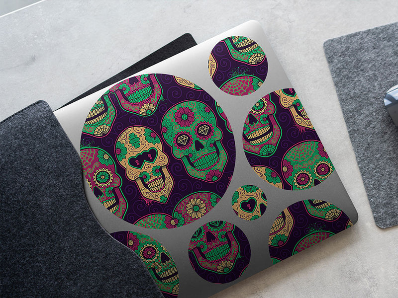 sugar skull skull and bones DIY Laptop Stickers