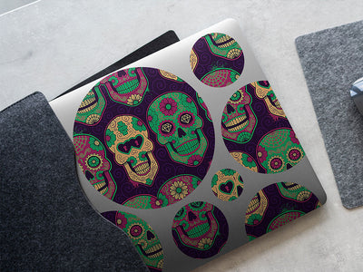 sugar skull skull and bones DIY Laptop Stickers