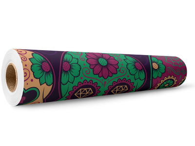 Sugar Skull Halloween Wrap Film Wholesale Roll~Rwraps Series 914 Digitally Printed Vinyl Roll~5