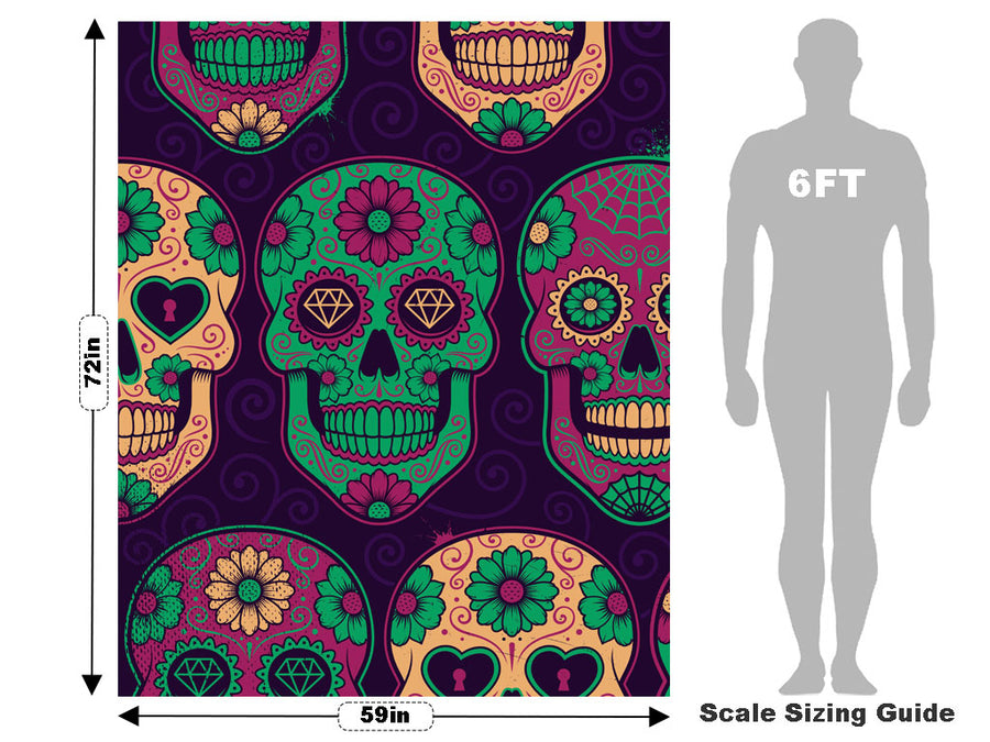 Sugar Skull Halloween Vehicle Wrap Scale~Rwraps Series 914 Sugar Skull Halloween Measurements~1