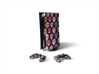 sugar skulls day of the dead Sony PS5 DIY Skin