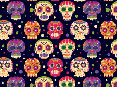Sugar Skulls Day of the Dead Vinyl Wrap Pattern~Rwraps Series 914 Digitally Printed Vinyl Wrap~0