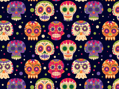 Sugar Skulls Day of the Dead Vinyl Wrap Pattern~Rwraps Series 914 Digitally Printed Vinyl Wrap~0